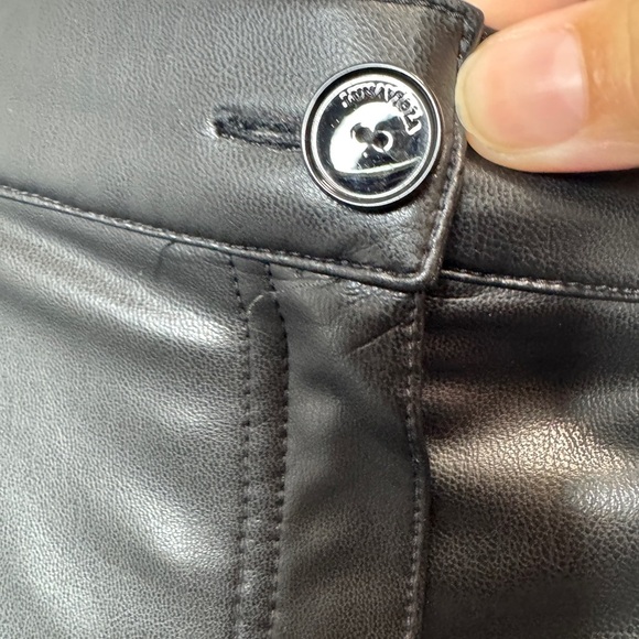 Black Faux Leather Women's Pants - Picture 3 of 8